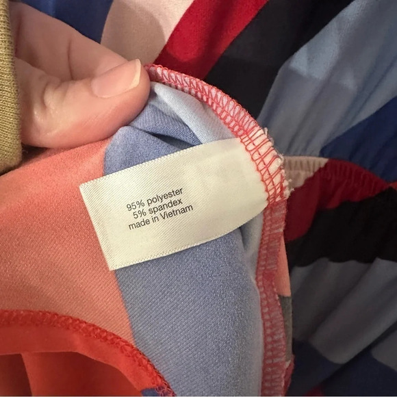 Lane Bryant Short Sleeve Striped Asymmetrical Hem Midi Dress Size 14/16 GUC - Picture 7 of 9